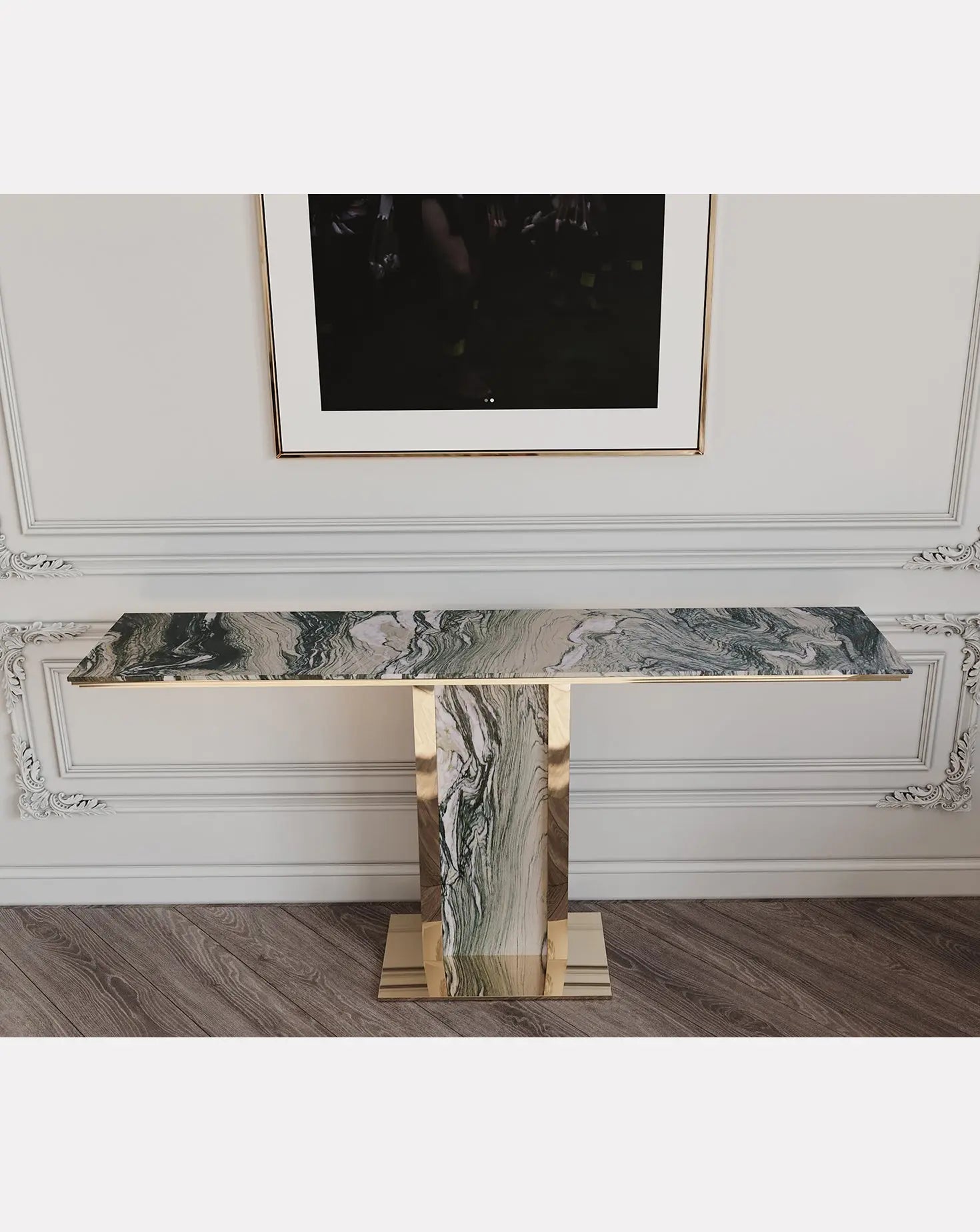 Afon Cipollino Verde Marble Console Table L'Eccesso