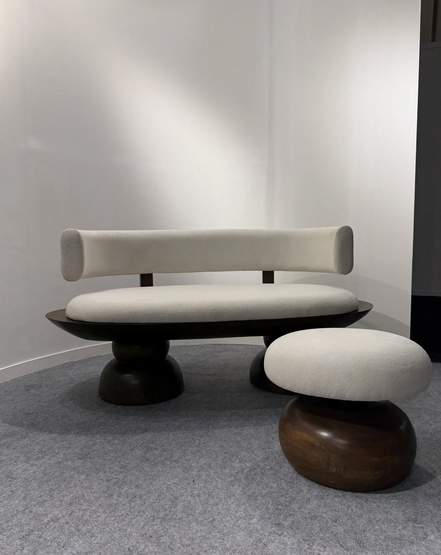 Pebble Teak Wood Stool