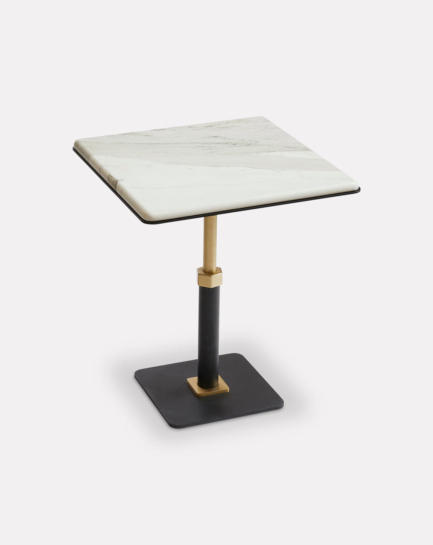 Pedestal Bianco Square Side Table