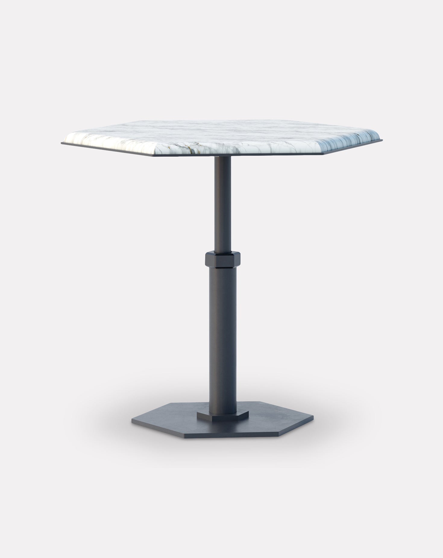 Pedestal Bianco Hexagon Side Table