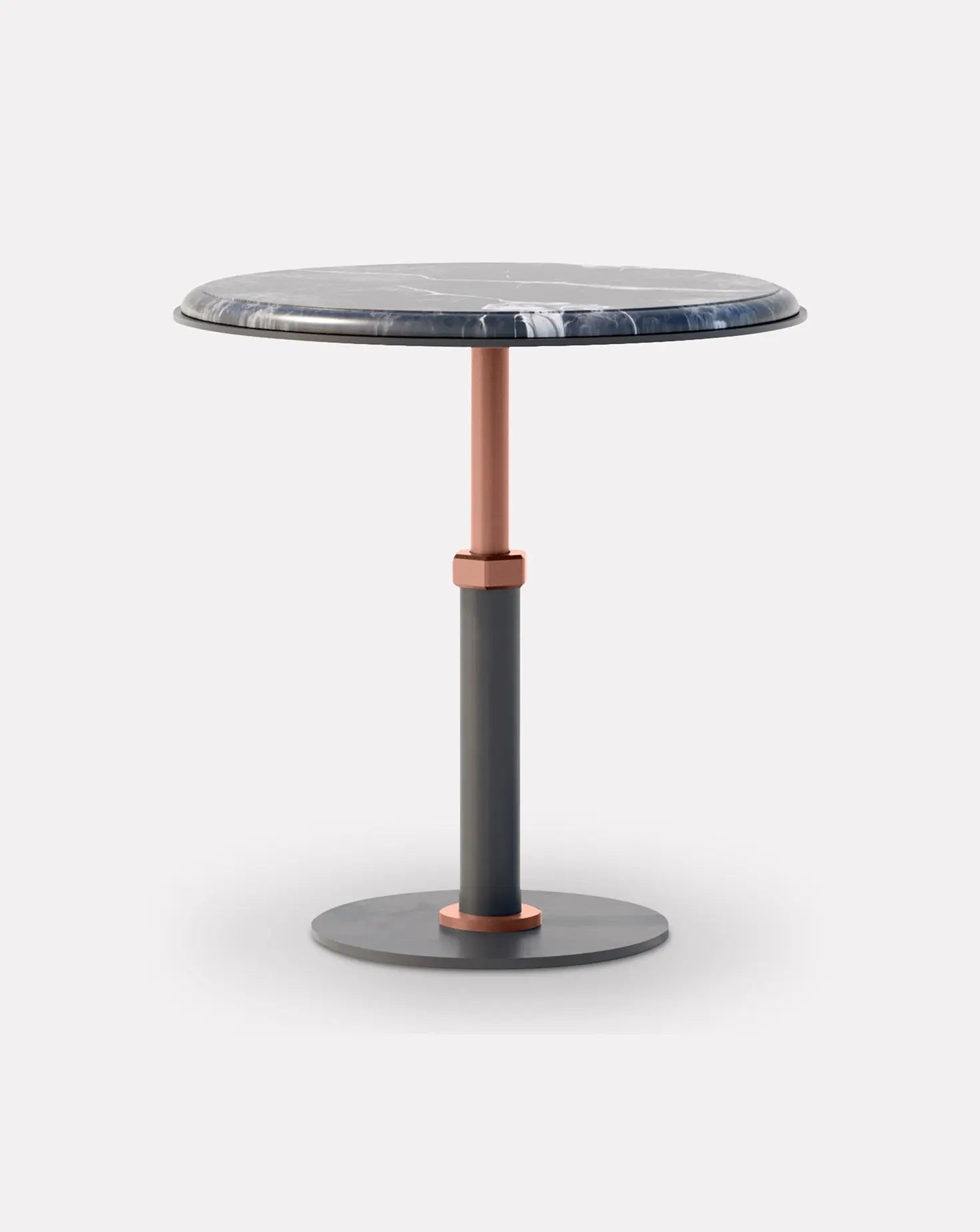 Pedestal Grigio and Copper Round Side Table Gabriel Scott