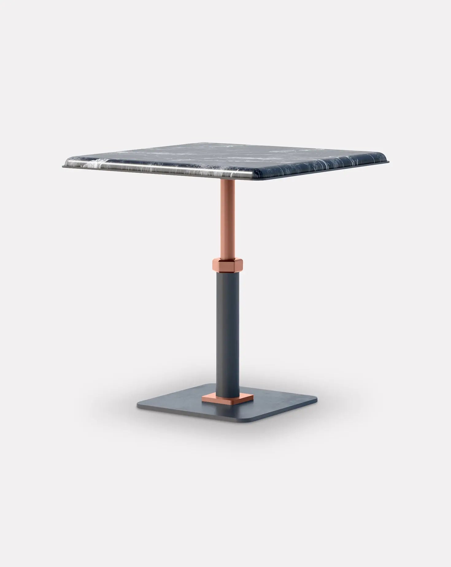 Pedestal Grigio and Copper Square Side Table Gabriel Scott