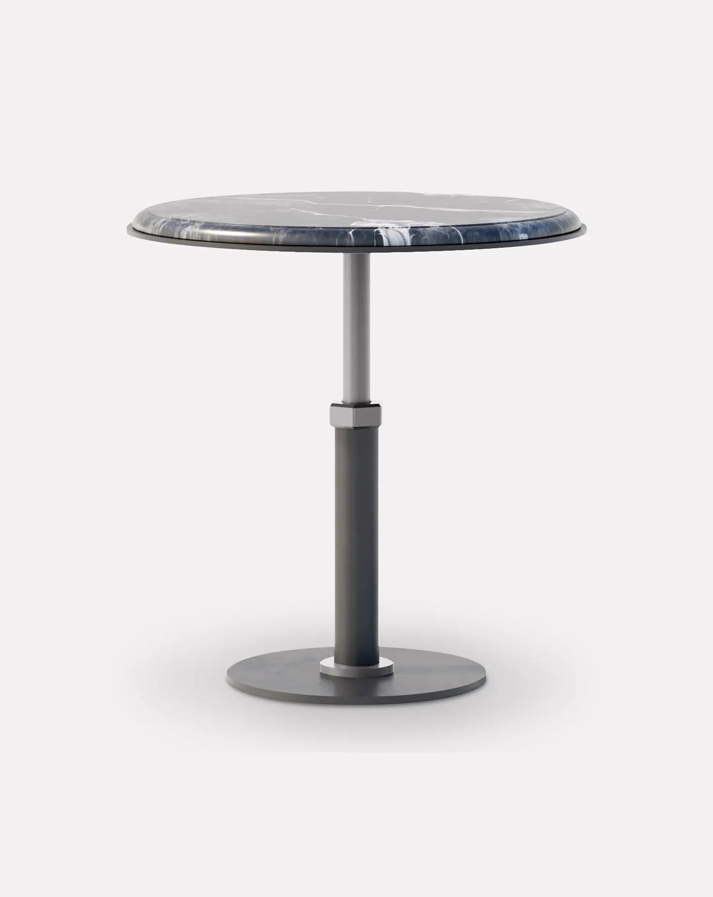 Pedestal Grigio and Nickel Hexagon Side Table Gabriel Scott