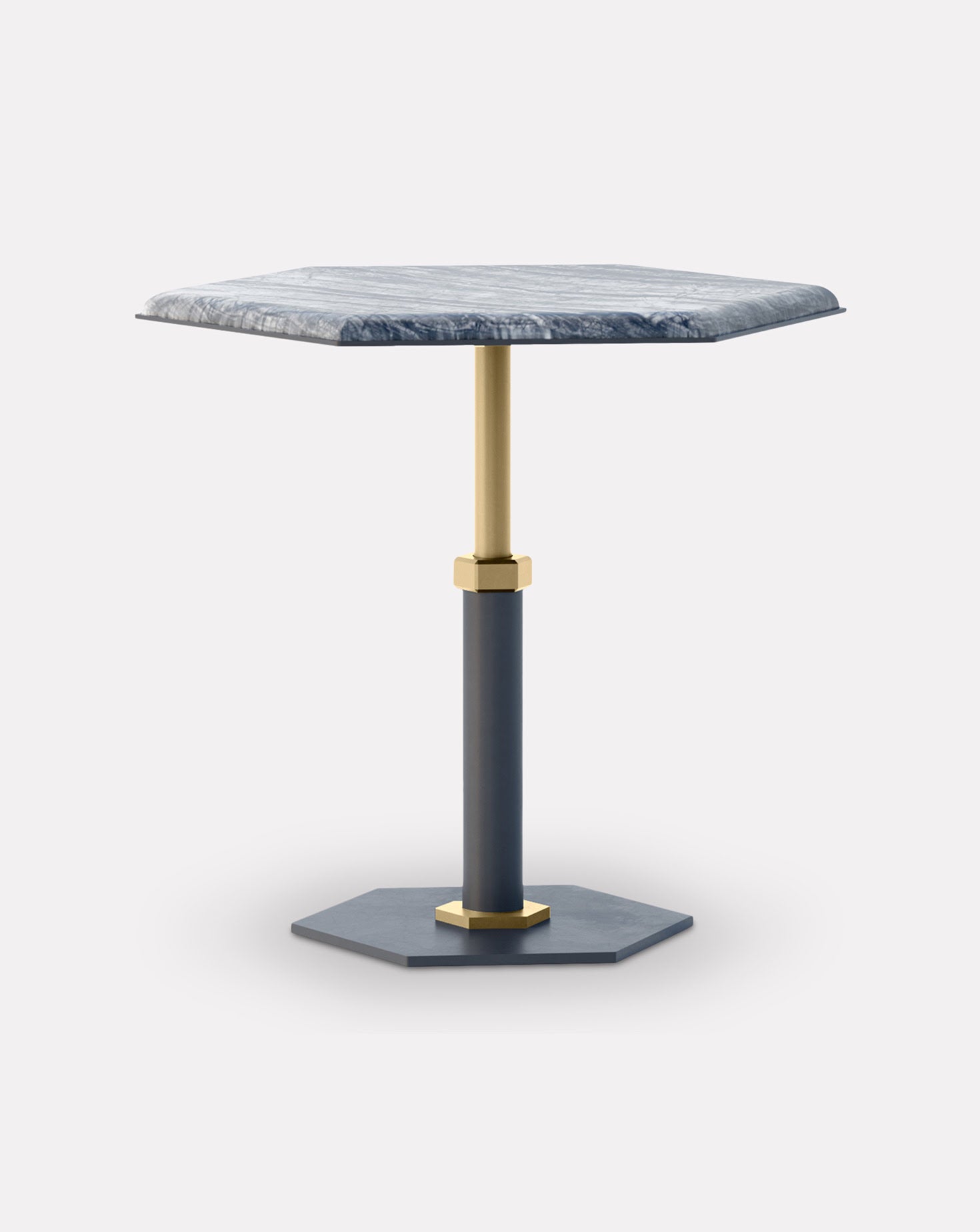 Pedestal Wave Hexagon Side Table