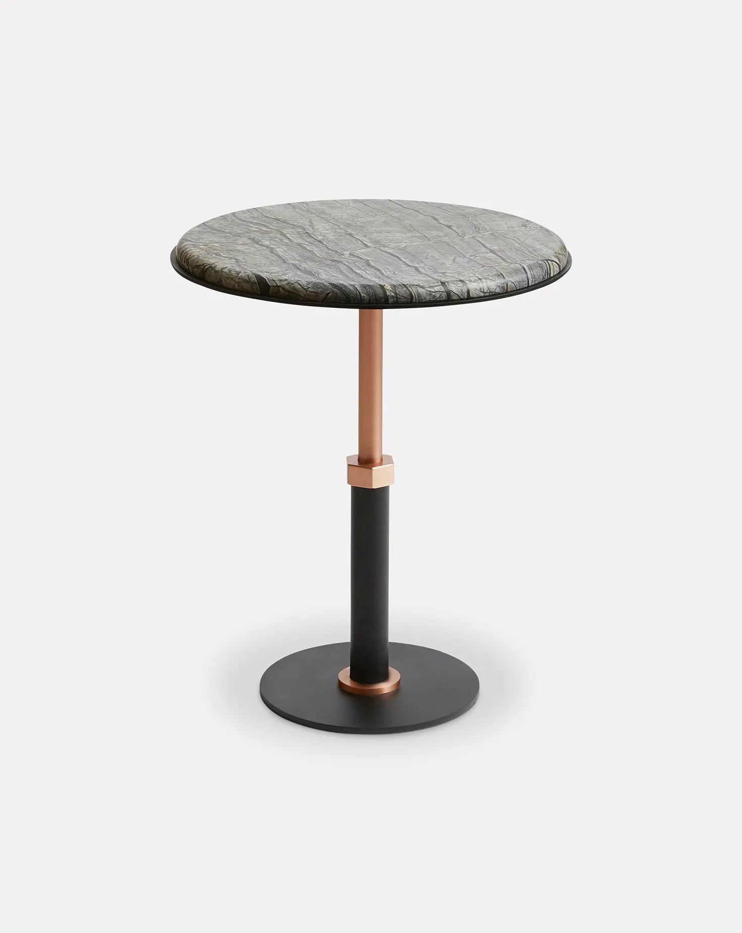 Pedestal Wave and Copper Round Side Table Gabriel Scott