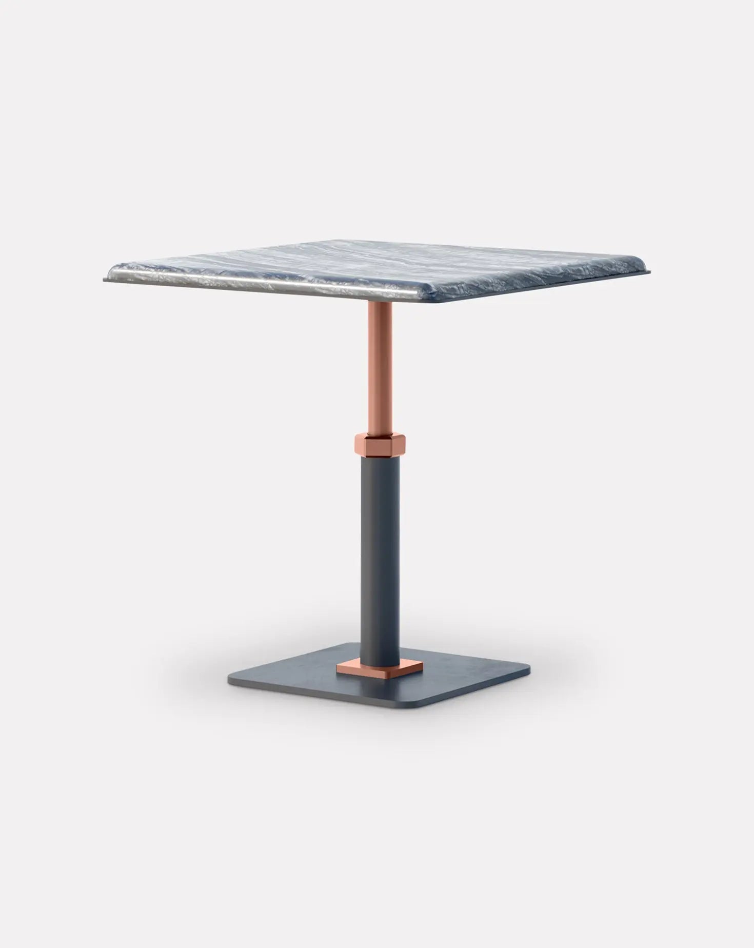 Pedestal Wave and Copper Square Side Table Gabriel Scott