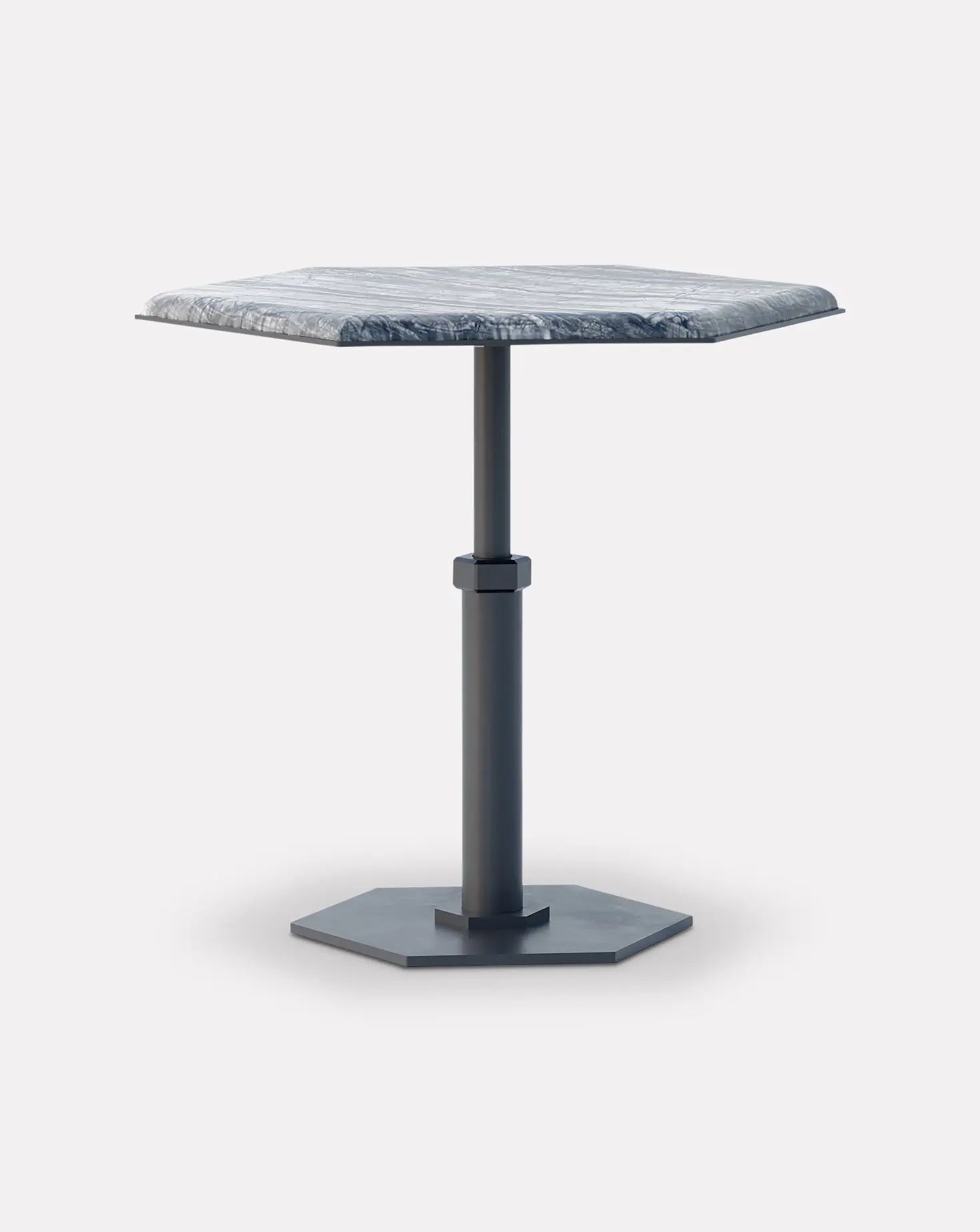 Pedestal Wave and Steel Hexagon Side Table Gabriel Scott