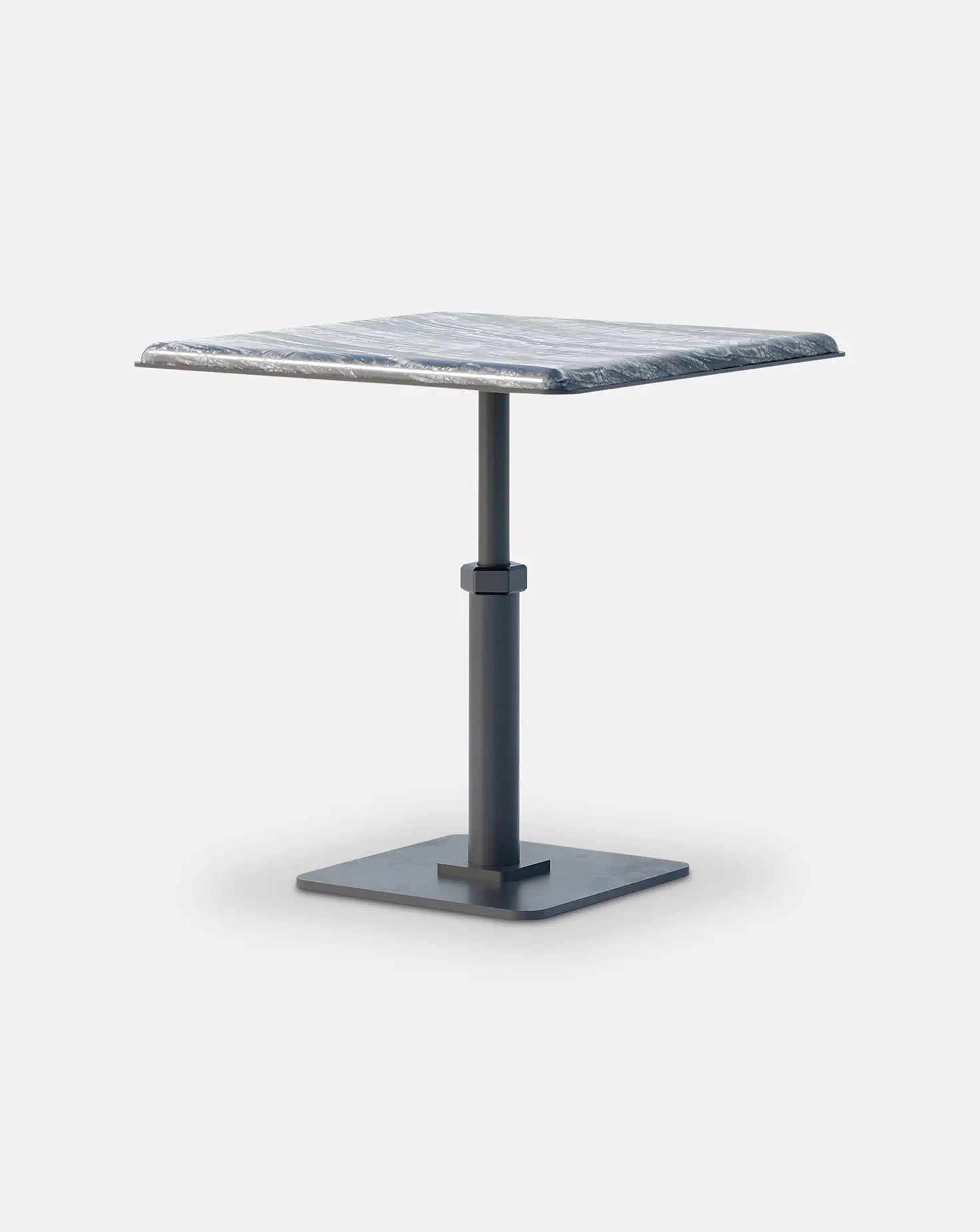 Pedestal Wave and Steel Square Side Table Gabriel Scott