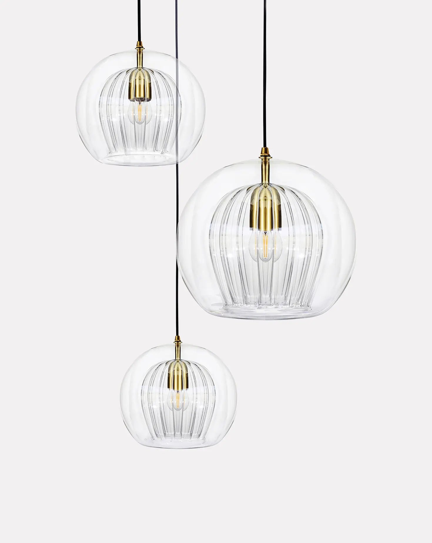 Pleated 3 Piece Crystal Pendant Marc Wood