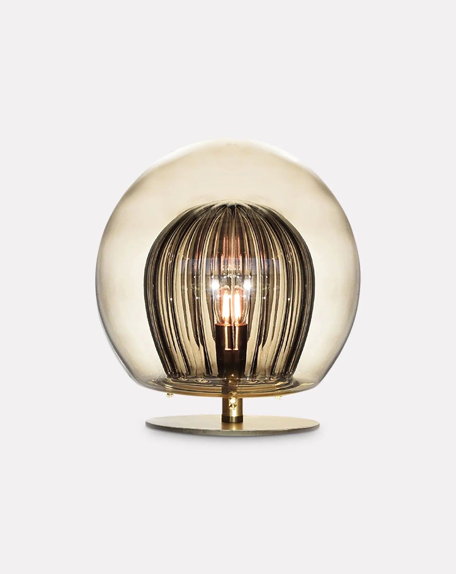 Pleated Smoke Crystal Table Lamp Marc Wood