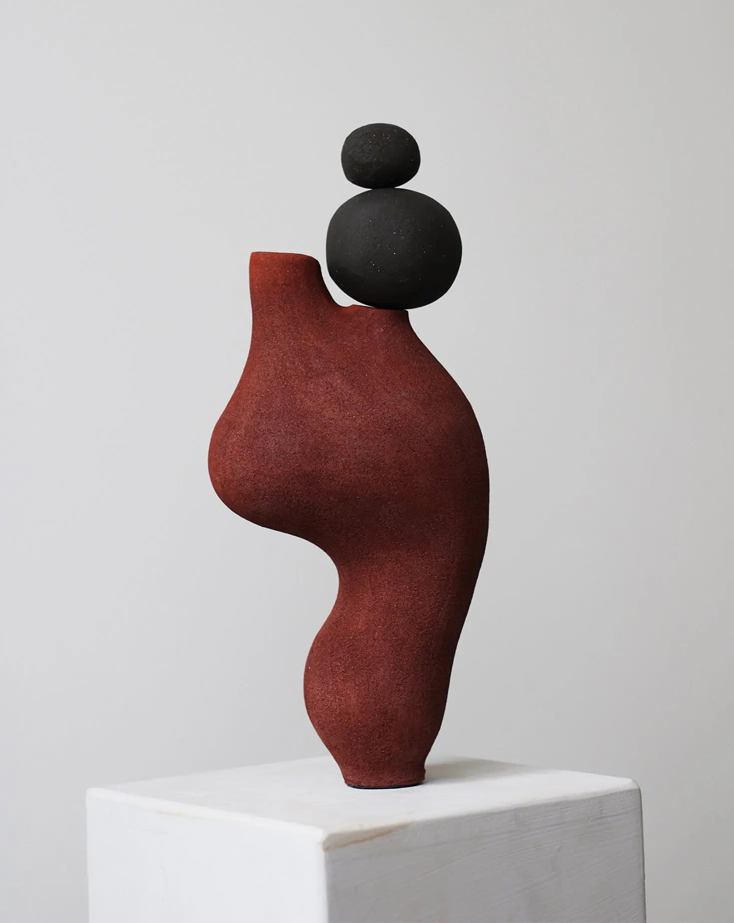 Pleomorph Red Sculptural Vase Abid Javed