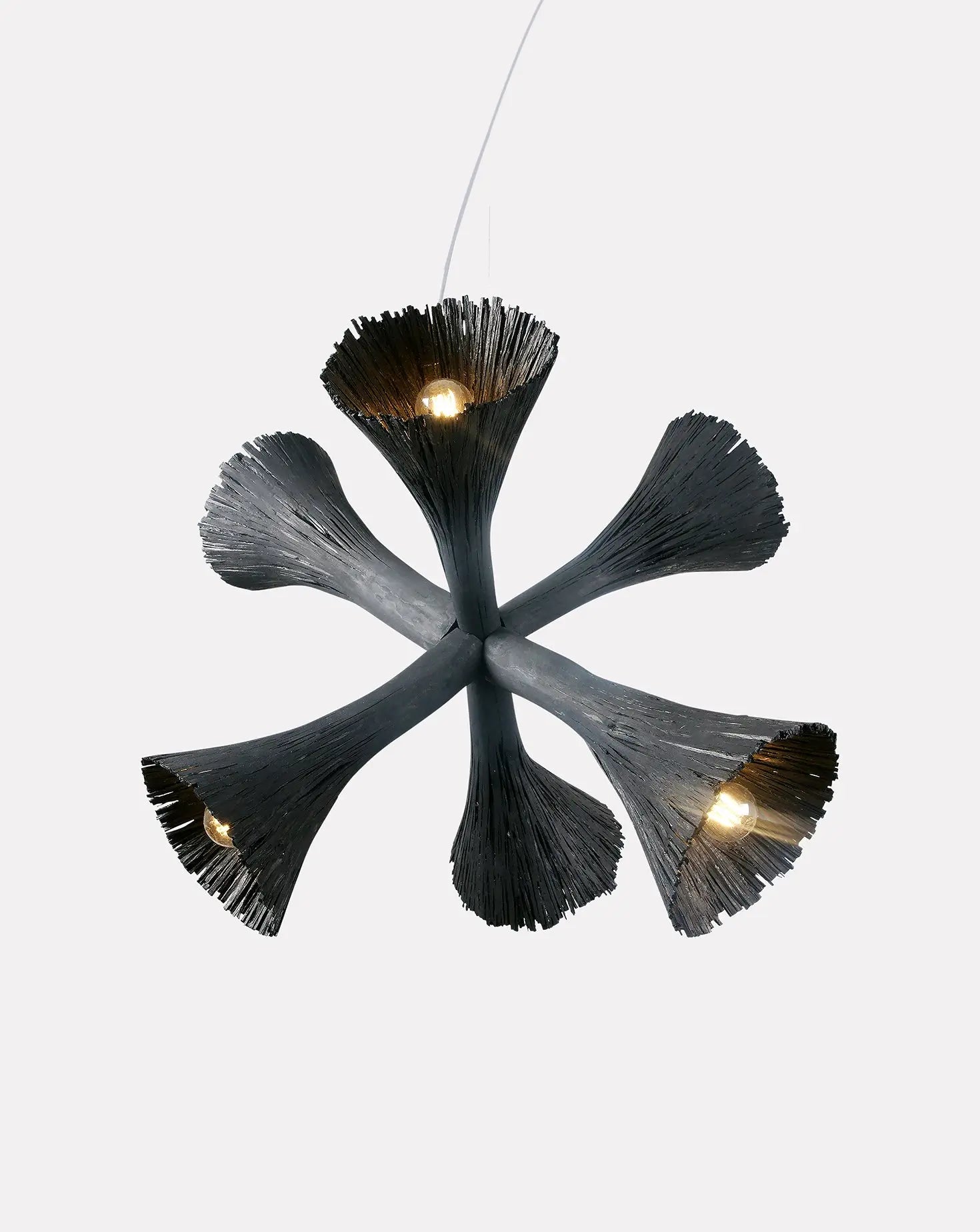 Pressed Wood Black Chandelier Johannes Hemann