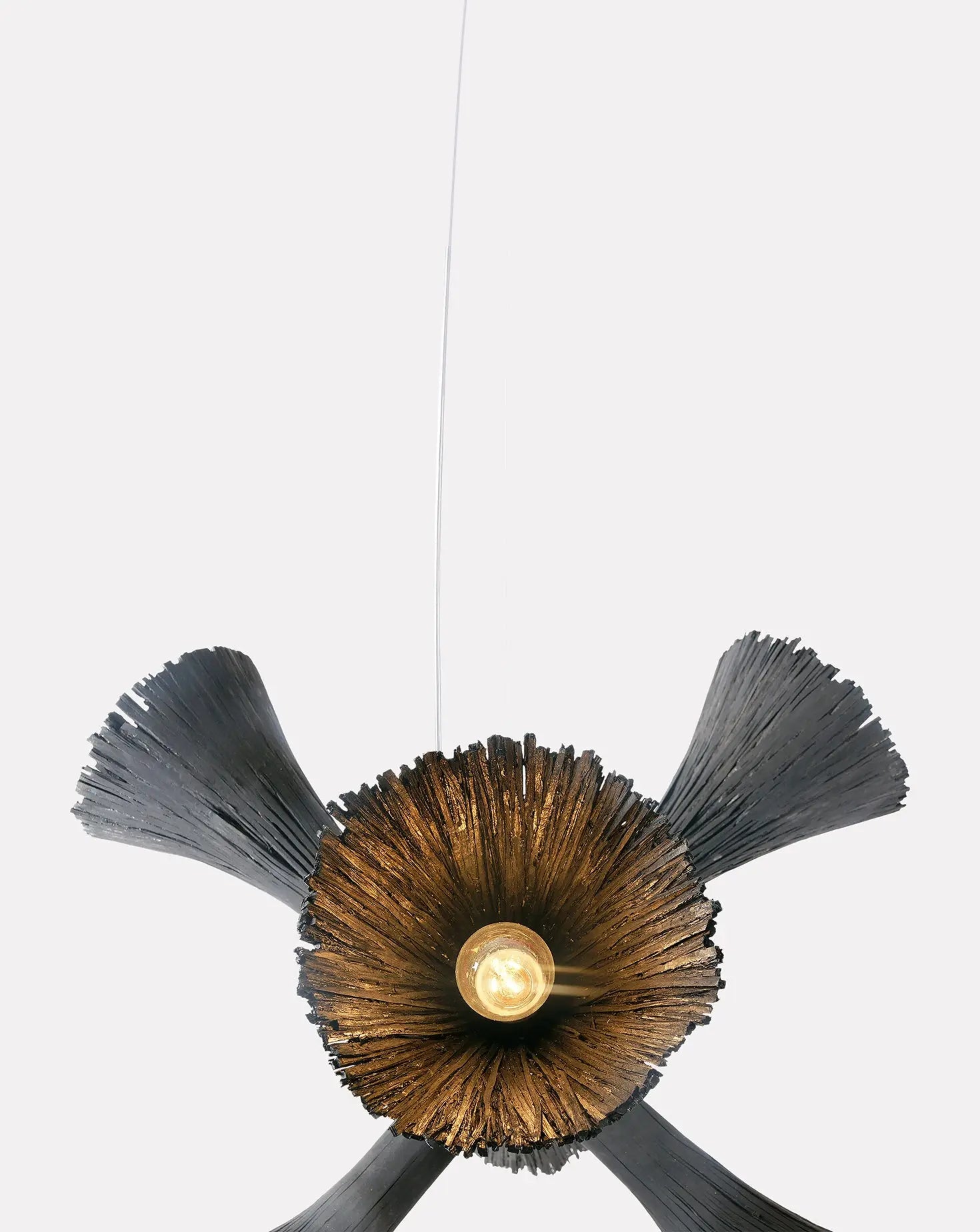 Pressed Wood Black Chandelier Johannes Hemann