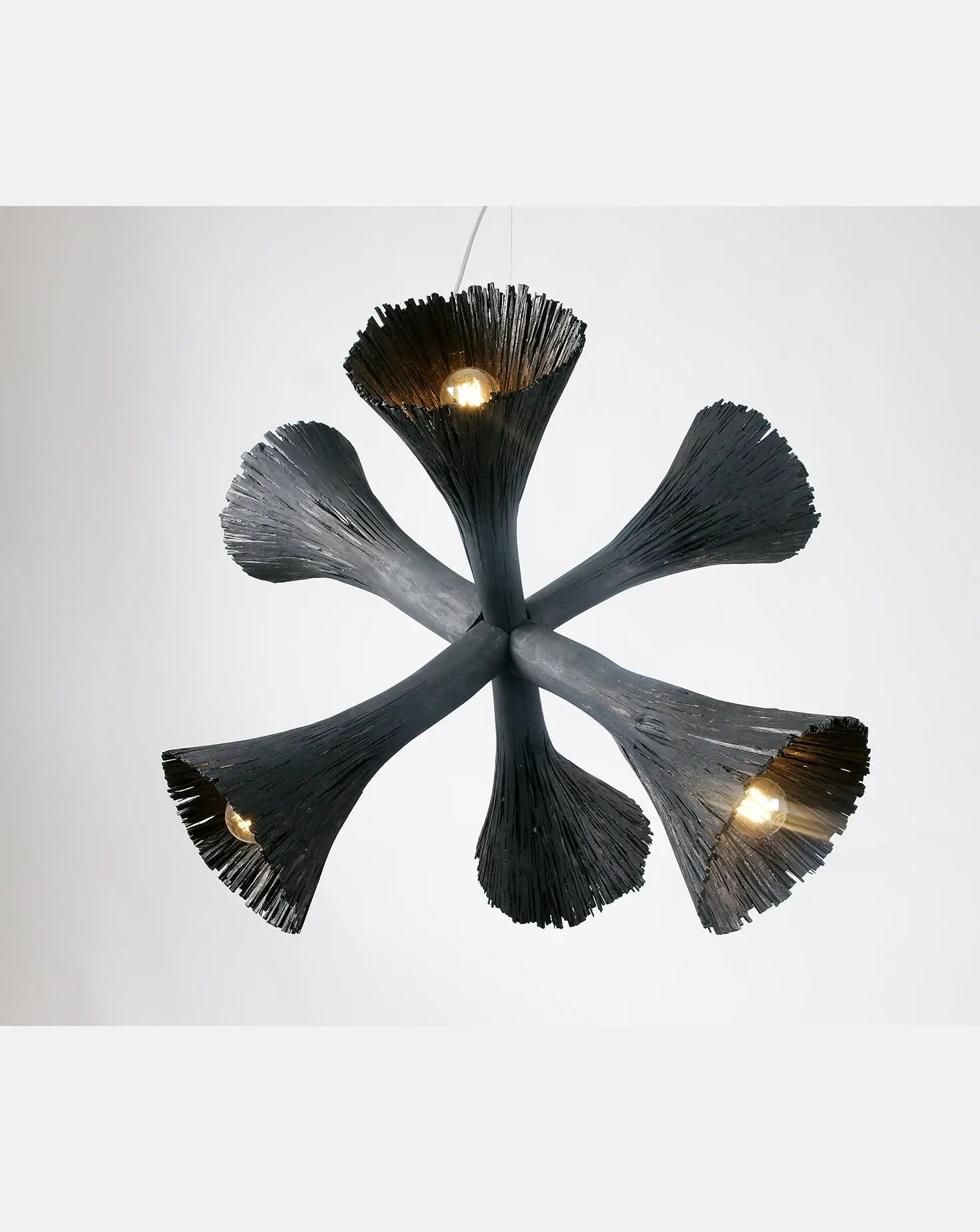 Pressed Wood Black Chandelier Johannes Hemann