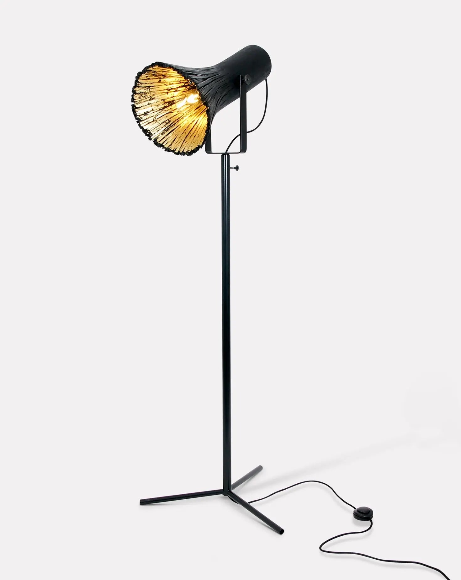 Pressed Wood Black Floor Lamp Johannes Hemann