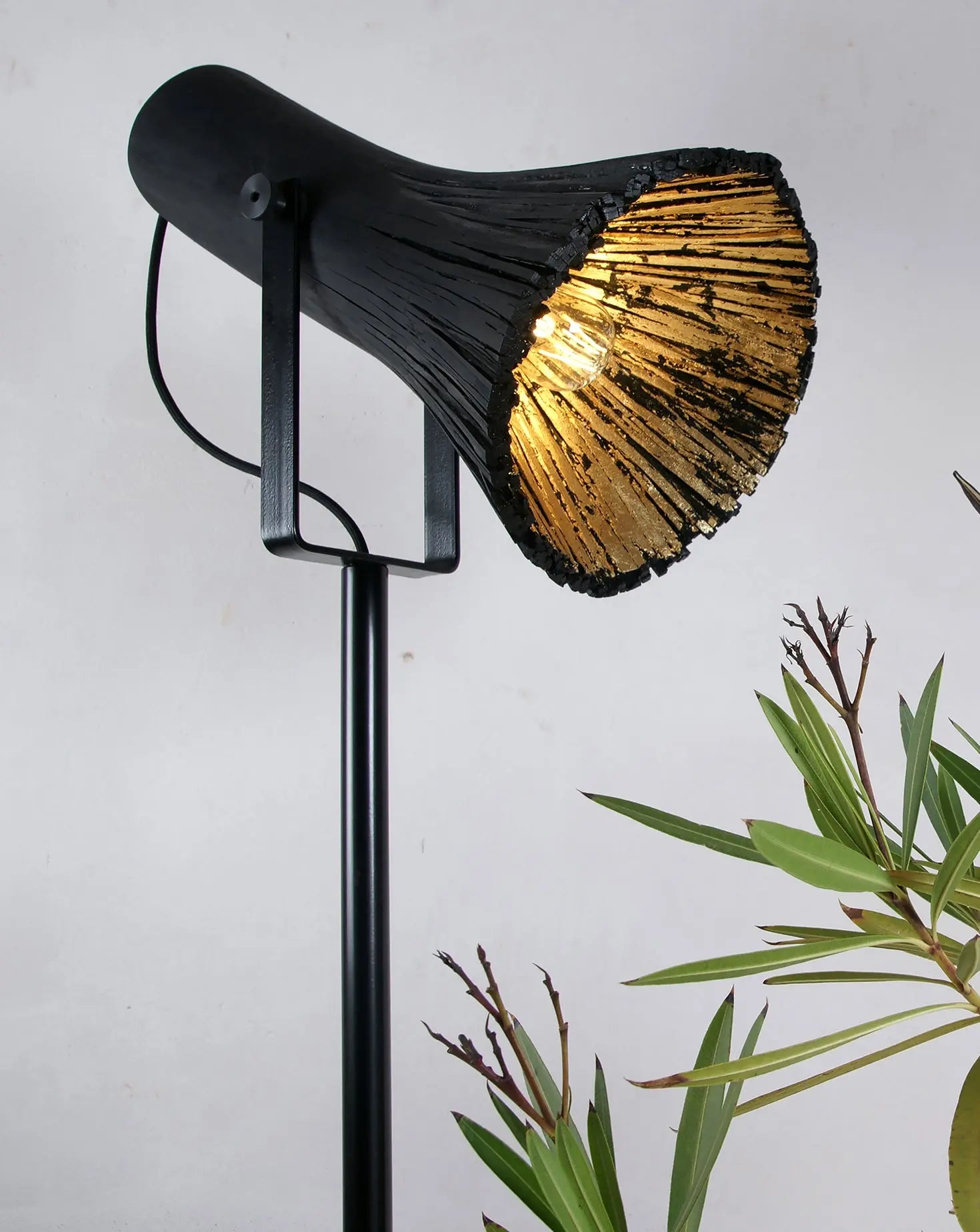 Pressed Wood Black Floor Lamp Johannes Hemann