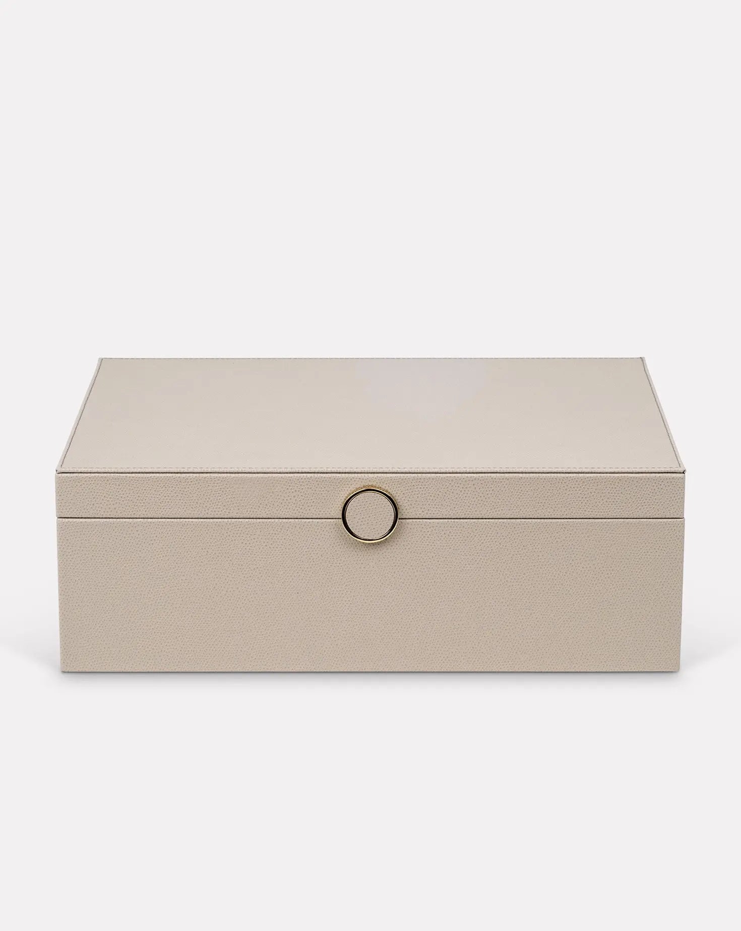 Prestige Beige Leather Jewellery Box Pinetti