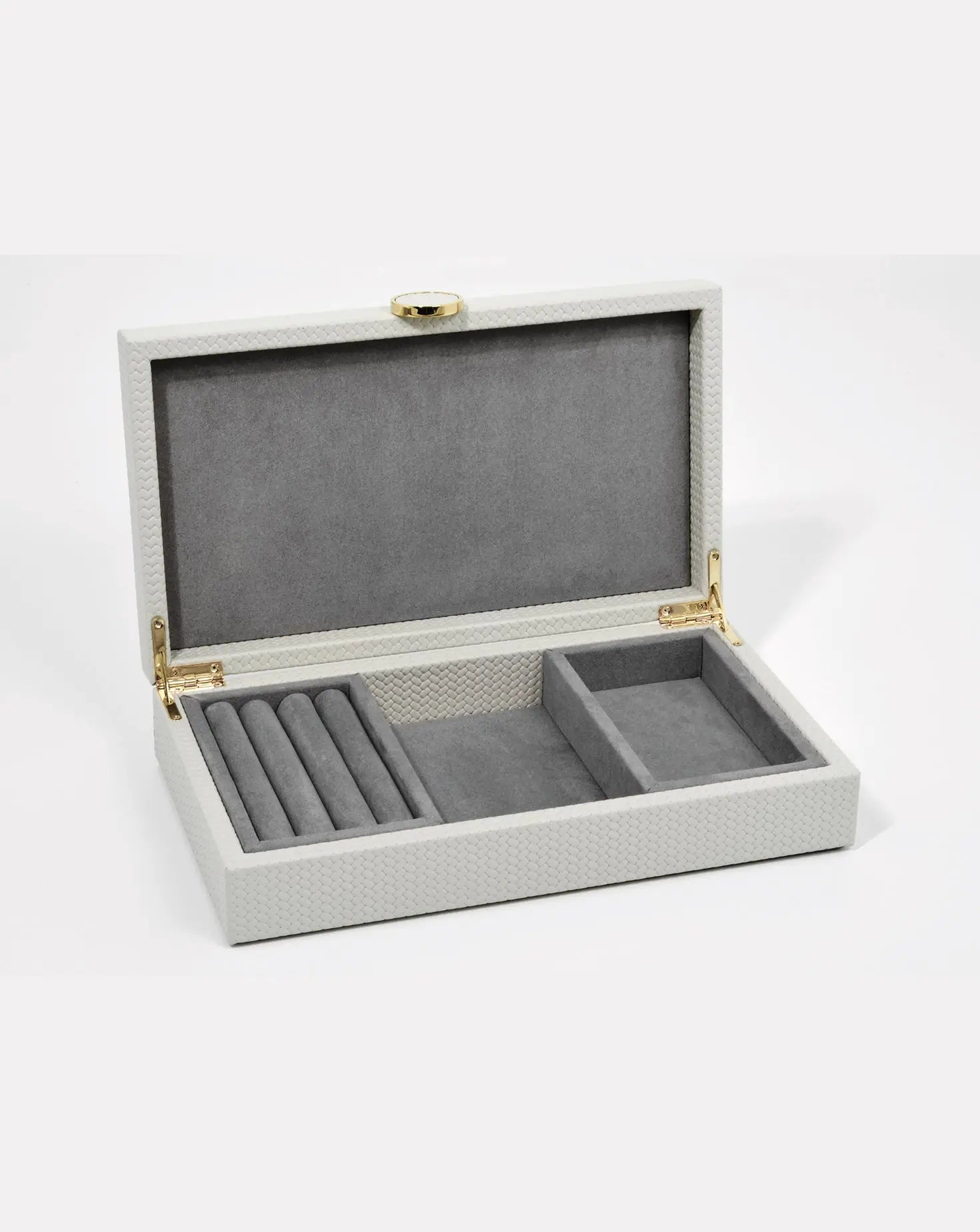 Prestige Grey Leather Jewellery Box Pinetti