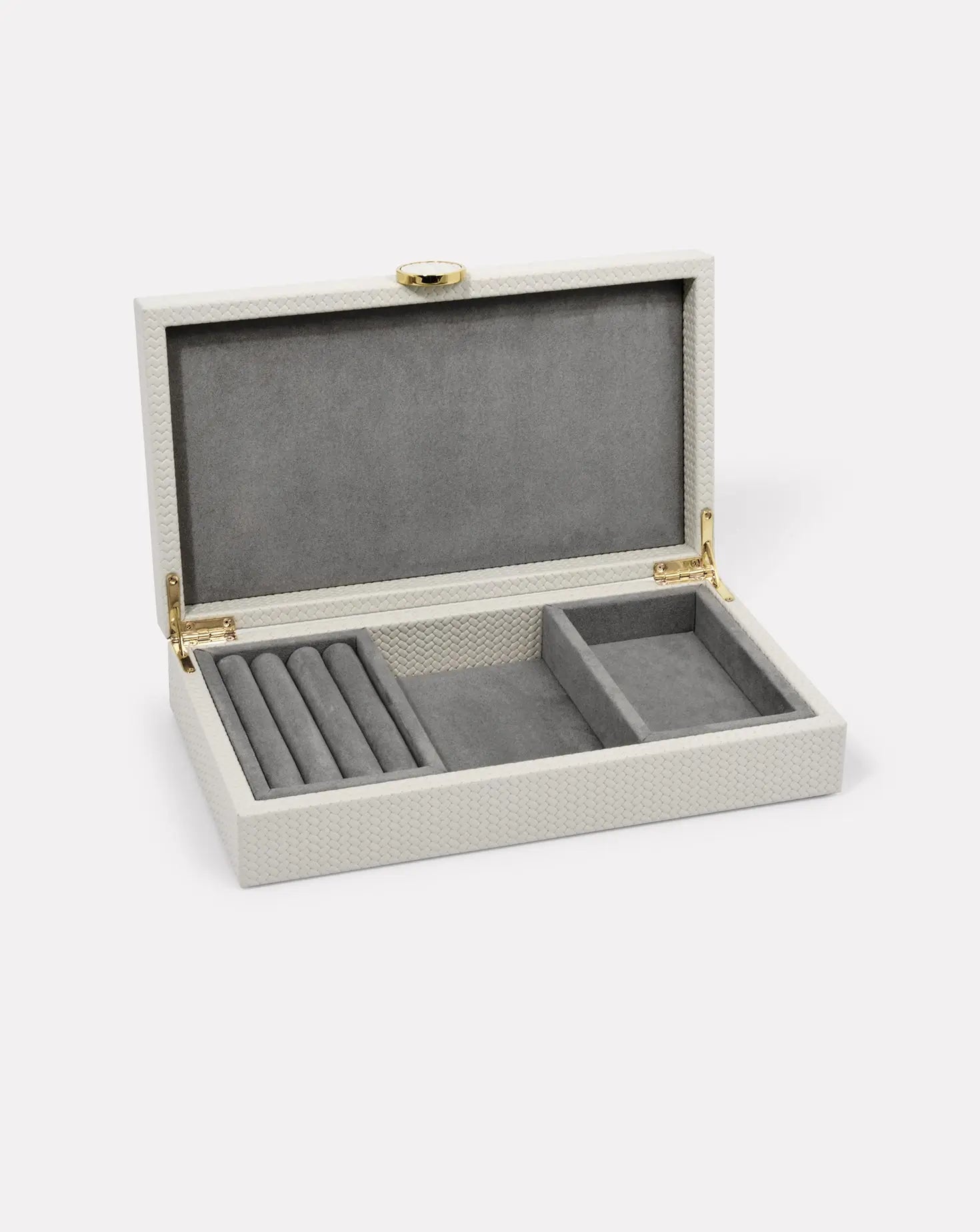 Prestige Grey Leather Jewellery Box Pinetti