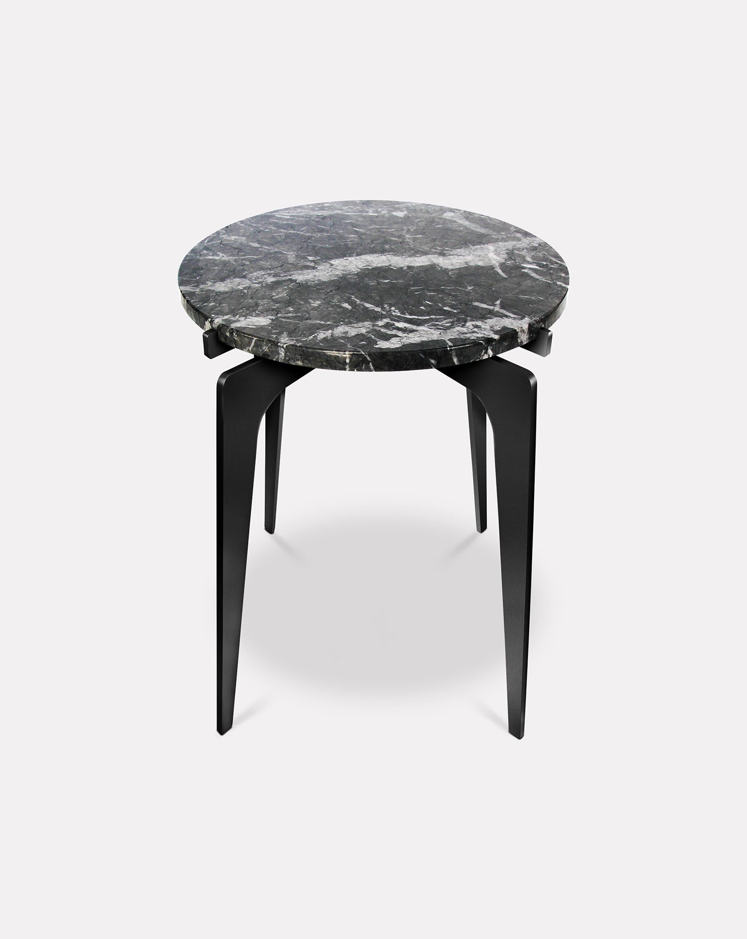Prong Grigio Marble Side Table