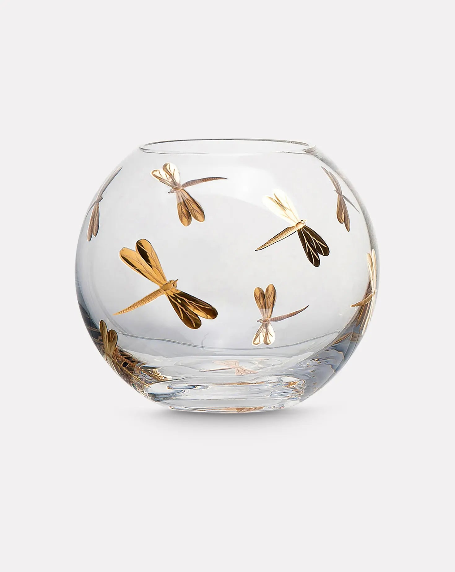 Round Gilded Fly Fusion Dragonfly Vase Artel