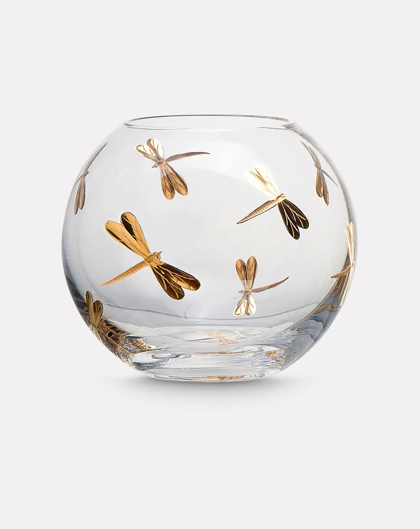 Round Gilded Fly Fusion Dragonfly Vase Artel