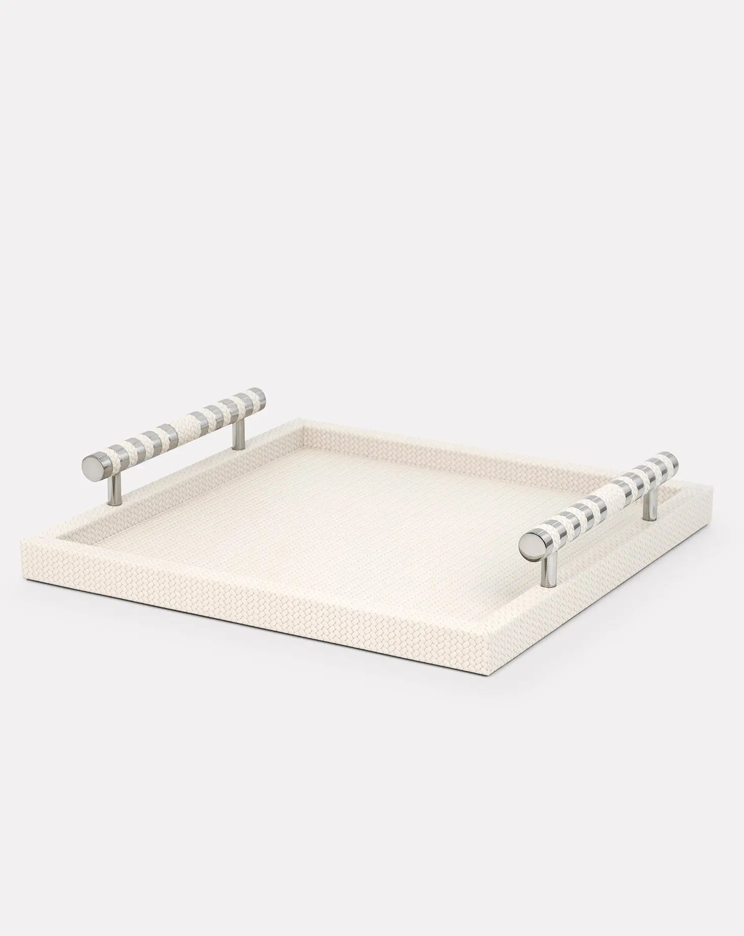 Saturno Beige Leather Tray Pinetti