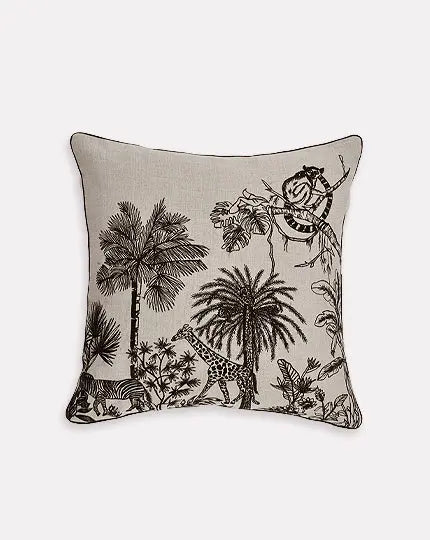 Set of 2 Lemur on Branch Cotton Cushion Janavi India