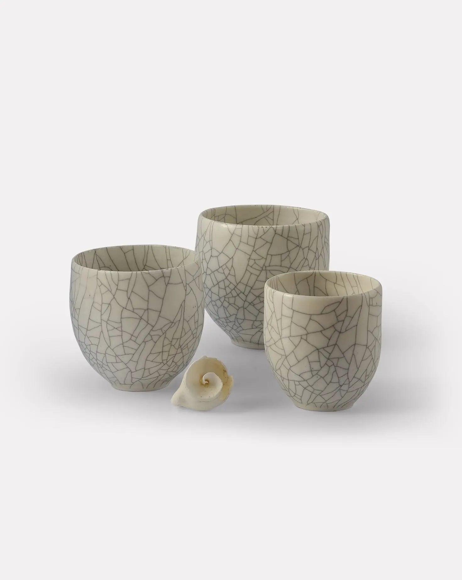 Set of 3 Crackle Pot CEE Ceramics