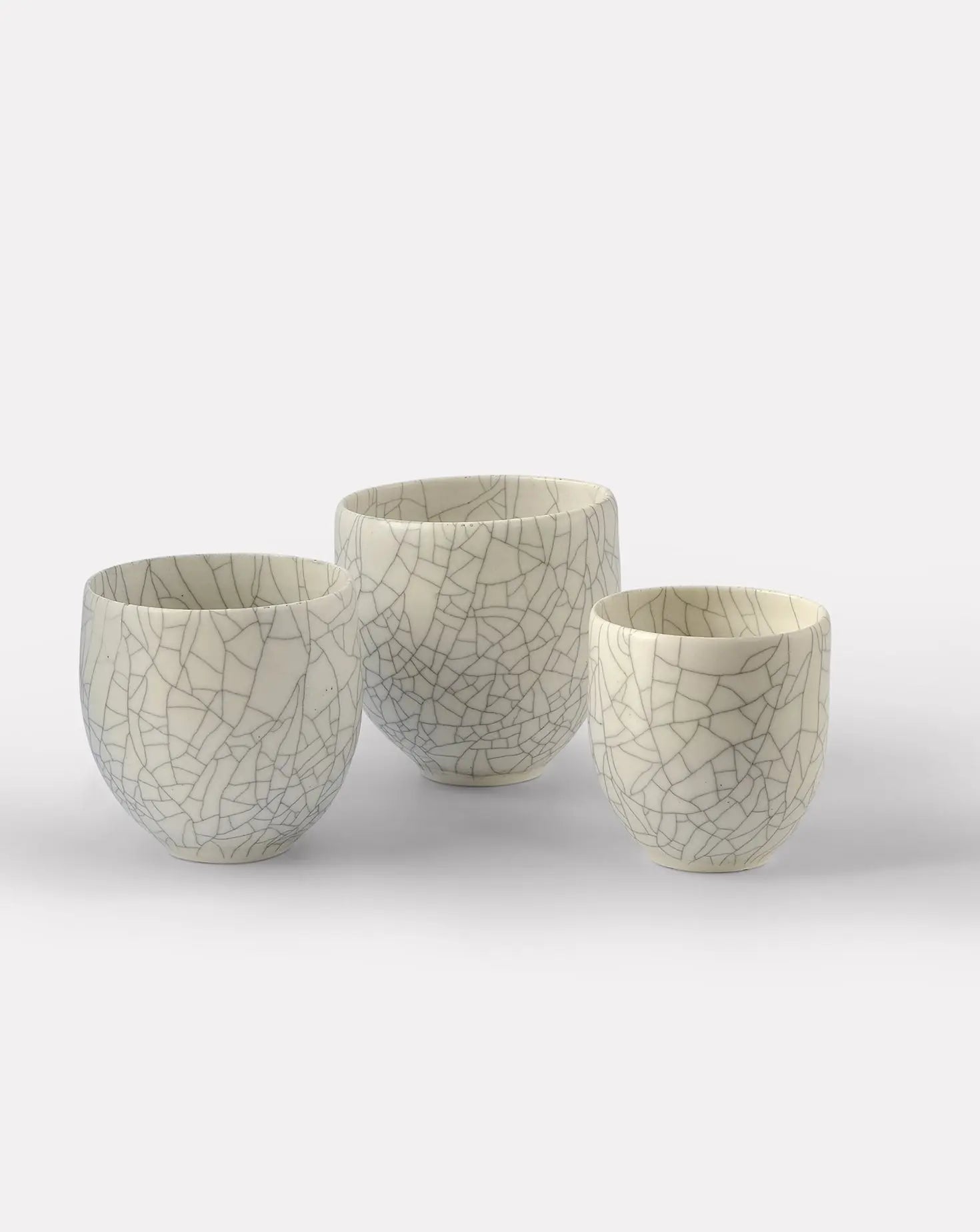 Set of 3 Crackle Pot CEE Ceramics