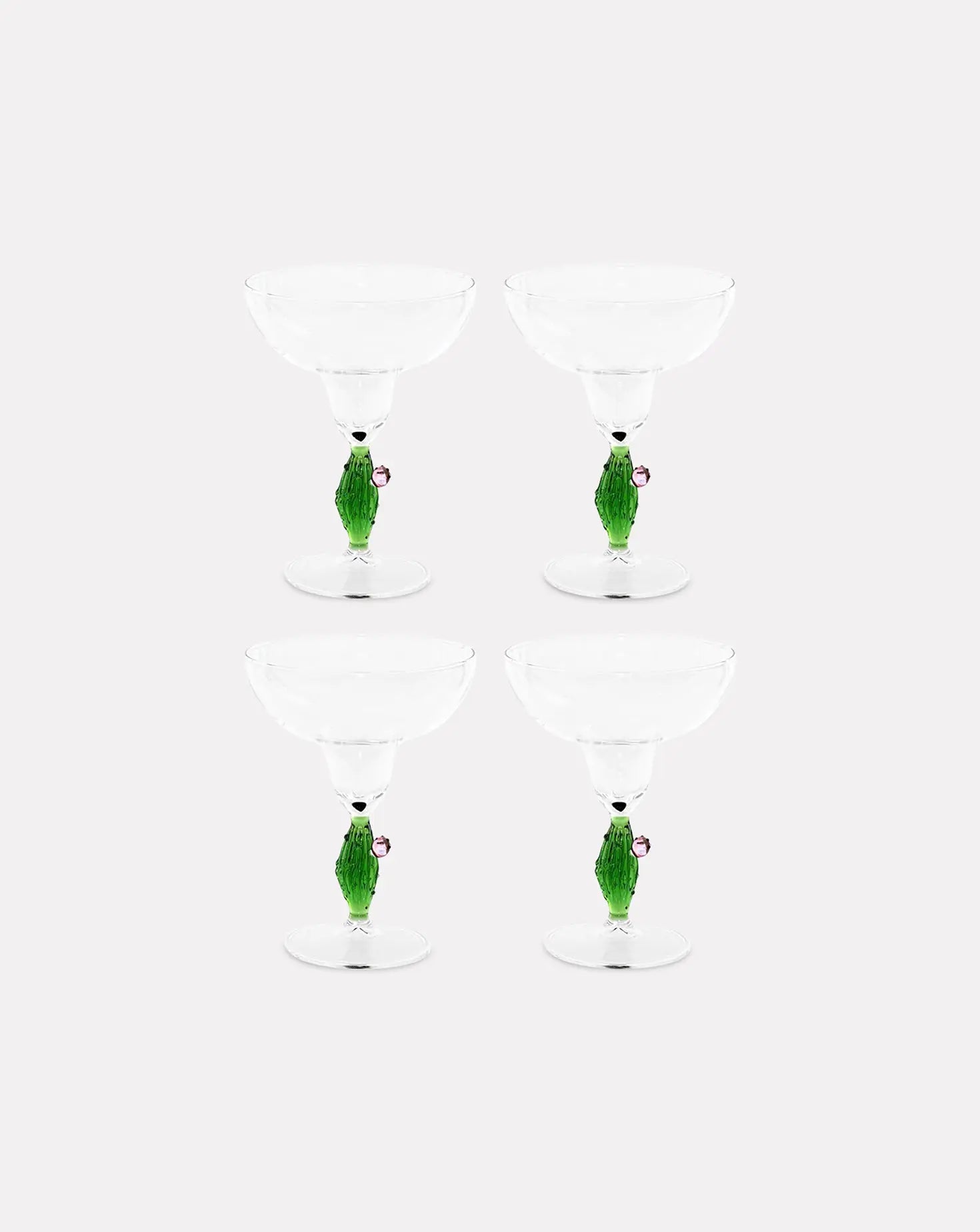 Set of 4 Cactus Mania Margarita Glasses Casarialto