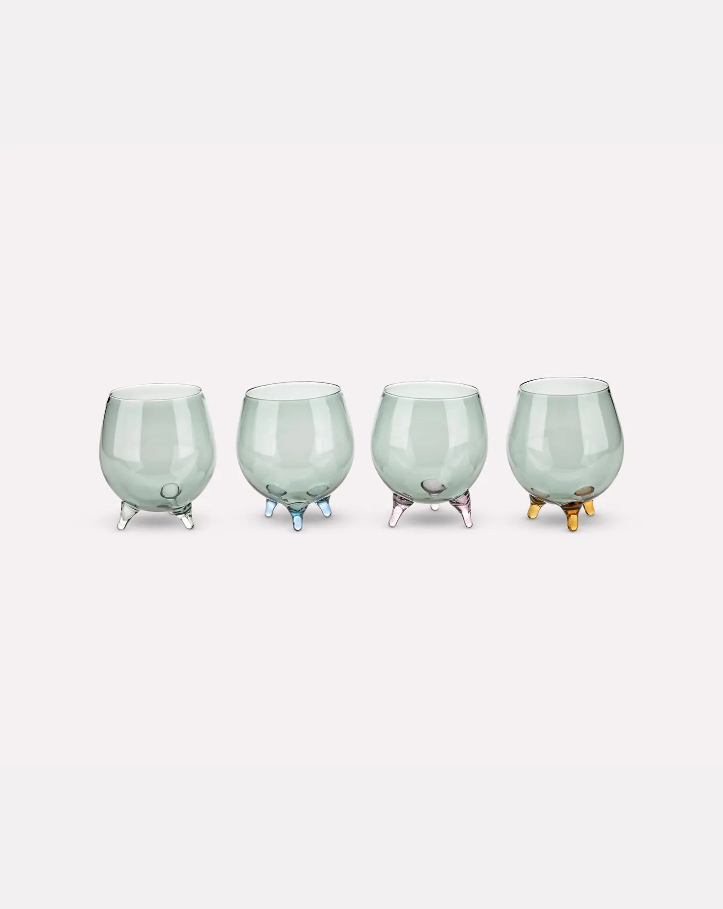 Set of 4 Firenze Gray Colored Foots Glasses Casarialto