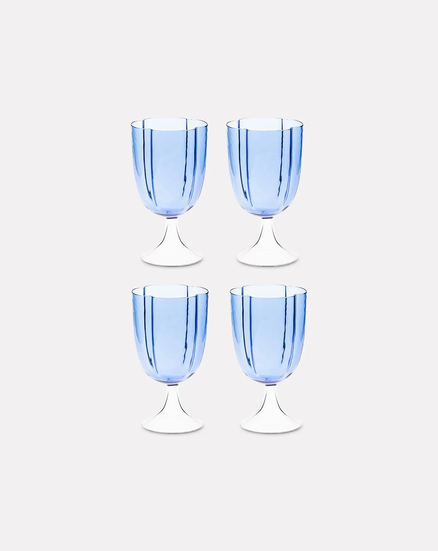 Set of 4 Petalo Single Color Wine Glasses Casarialto