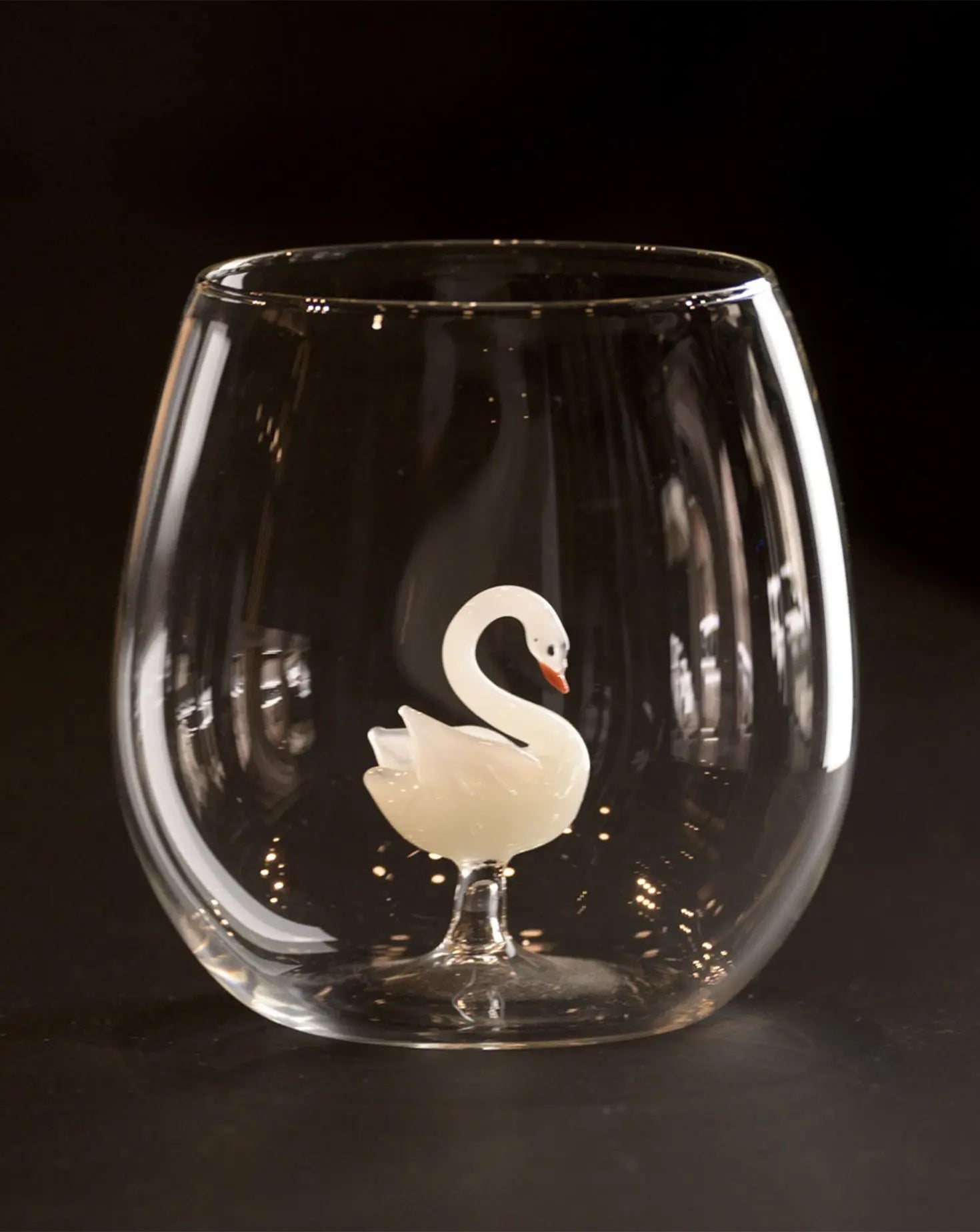 Set of 4 White Swan Glasses and Jug Casarialto