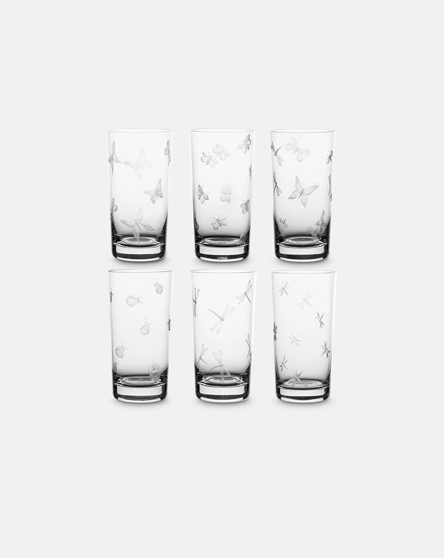 Set of 6 Fly Fusion Highball Glasses Artel