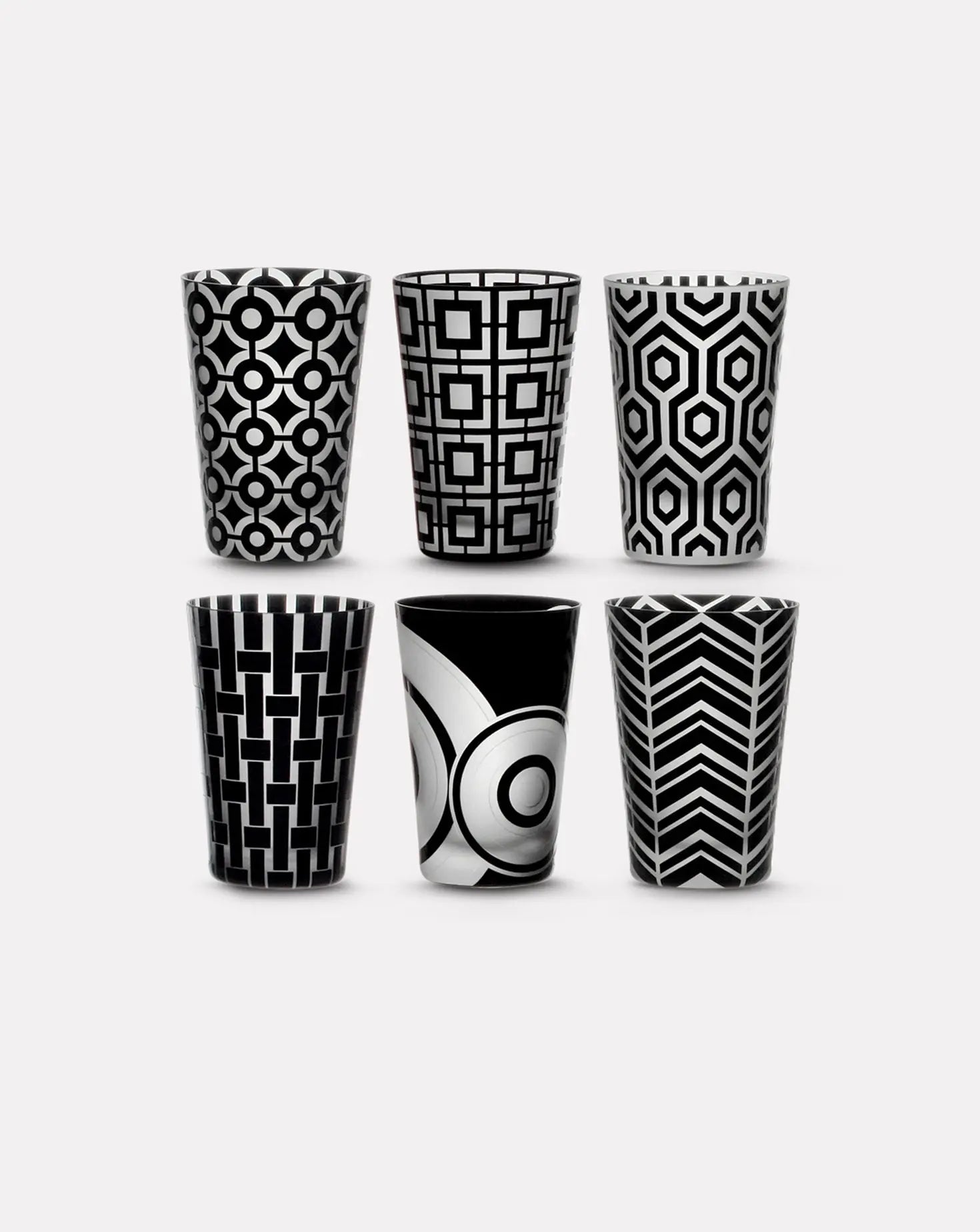 Set of 6 Graphic Collection Tumbler Glasses Artel