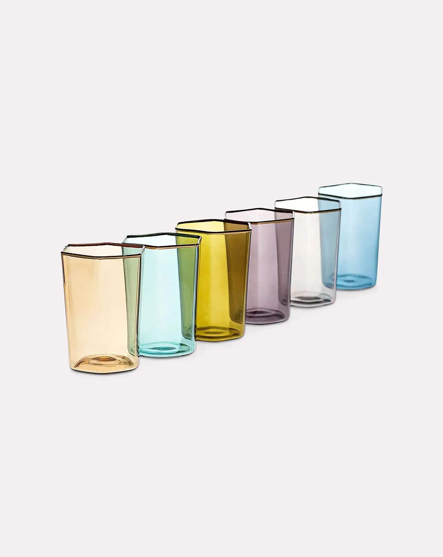 Set of 6 Multicolor Hexagonal Glasses Casarialto