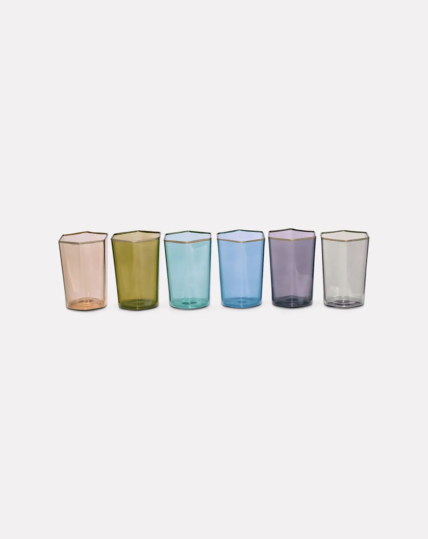 Set of 6 Multicolor Hexagonal Glasses Casarialto