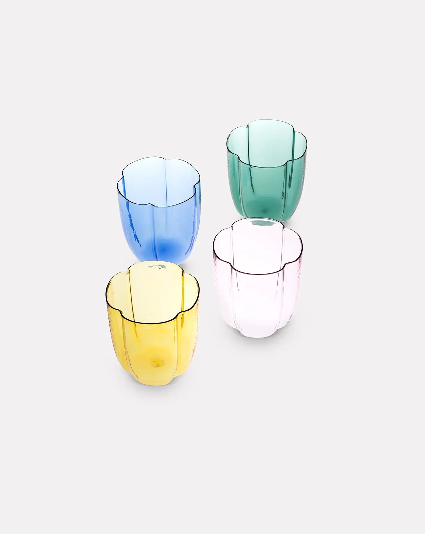 Set of 6 Multicolor Petal Water Glasses Casarialto