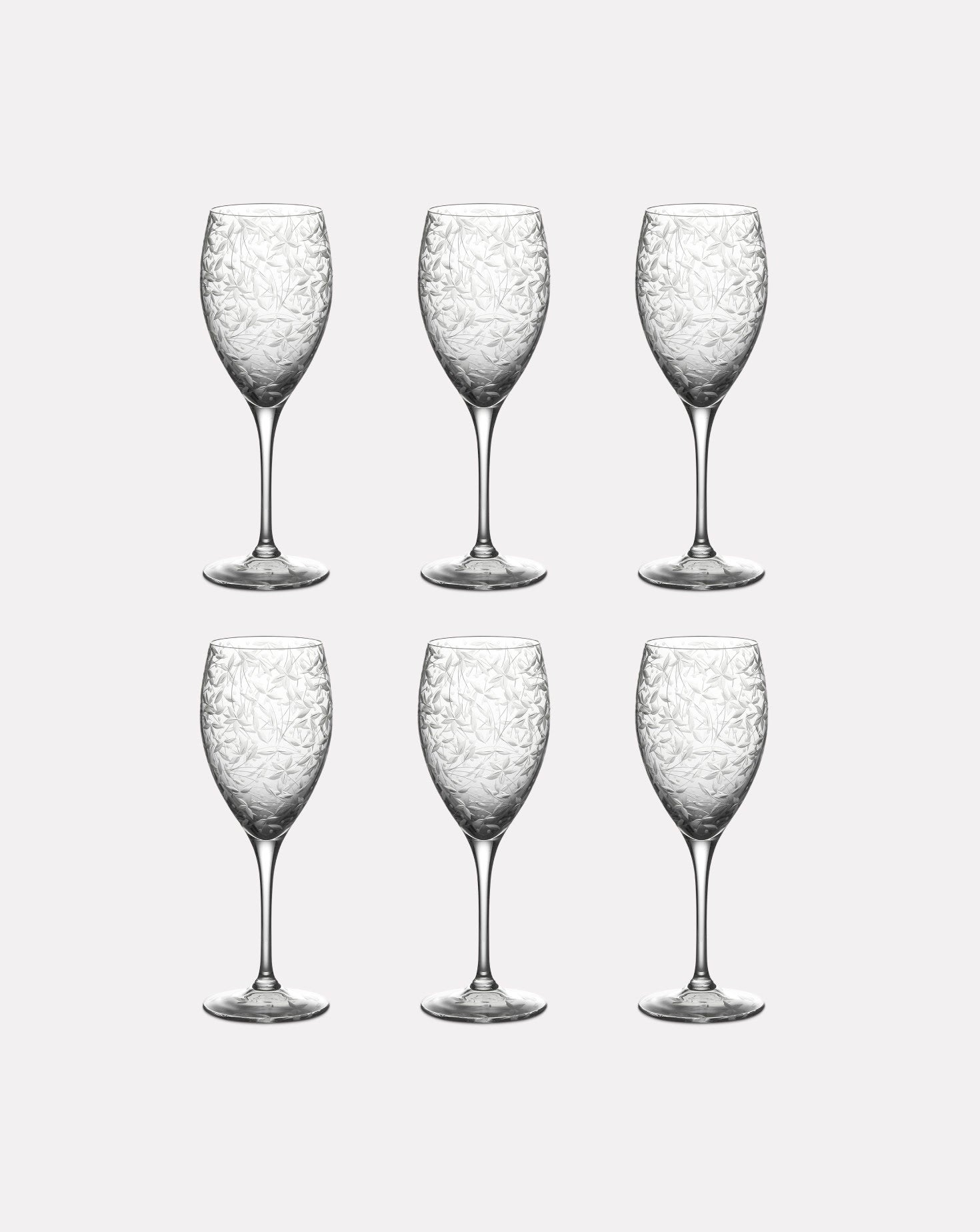 Set of 6 Narcissus Clear Wine Glasses Artel