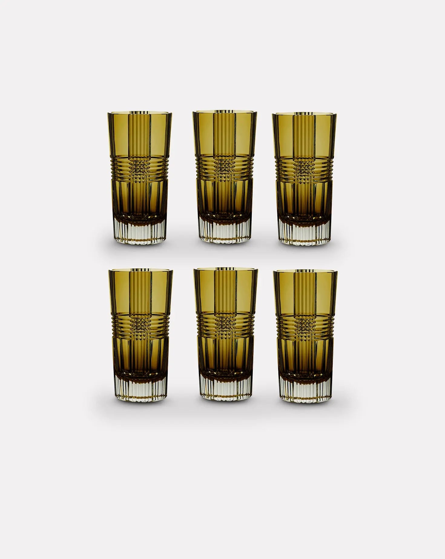 Set of 6 Olive Viden Highball Glasses Artel