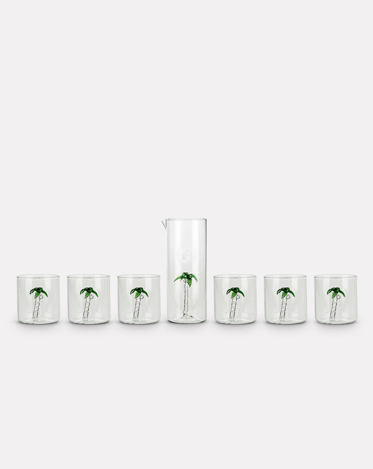 Set of 6 Palm Glasses and Jug Casarialto