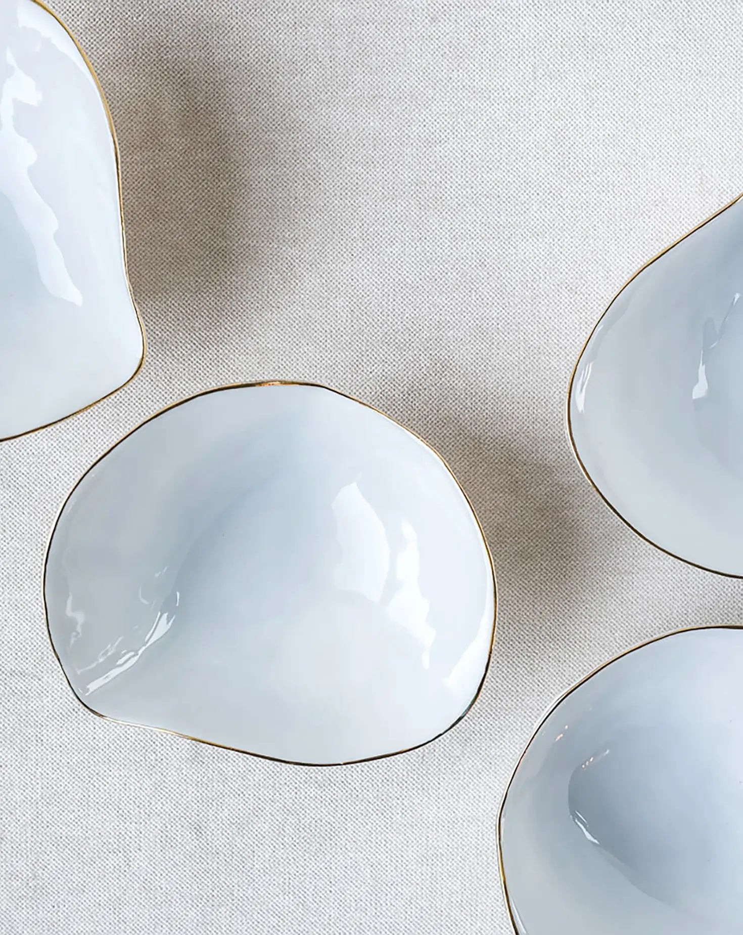 Set of 6 White and Gold Indulge nº2 Side Bowl Set Sarah Linda Forrer