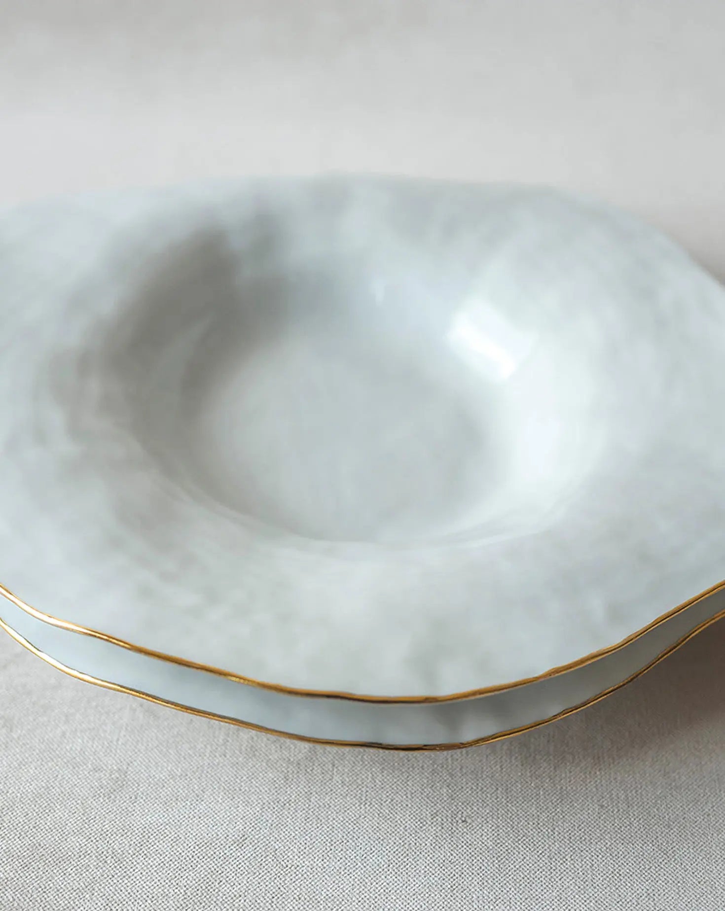 Set of 6 White and Gold Indulge nº7 Deep Plate Set Sarah Linda Forrer