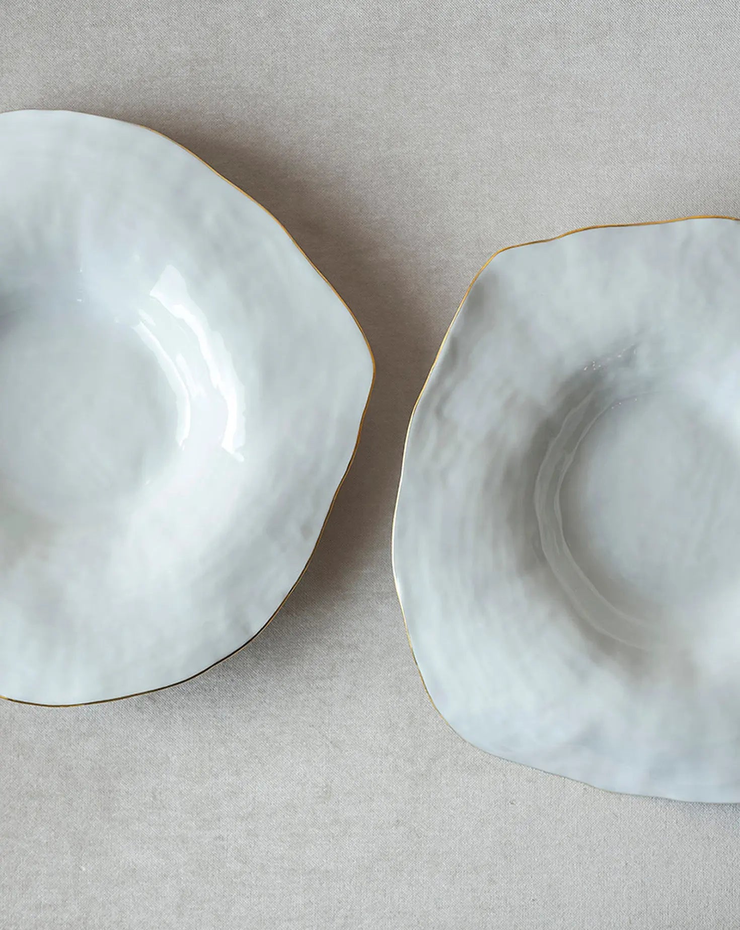 Set of 6 White and Gold Indulge nº7 Deep Plate Set Sarah Linda Forrer