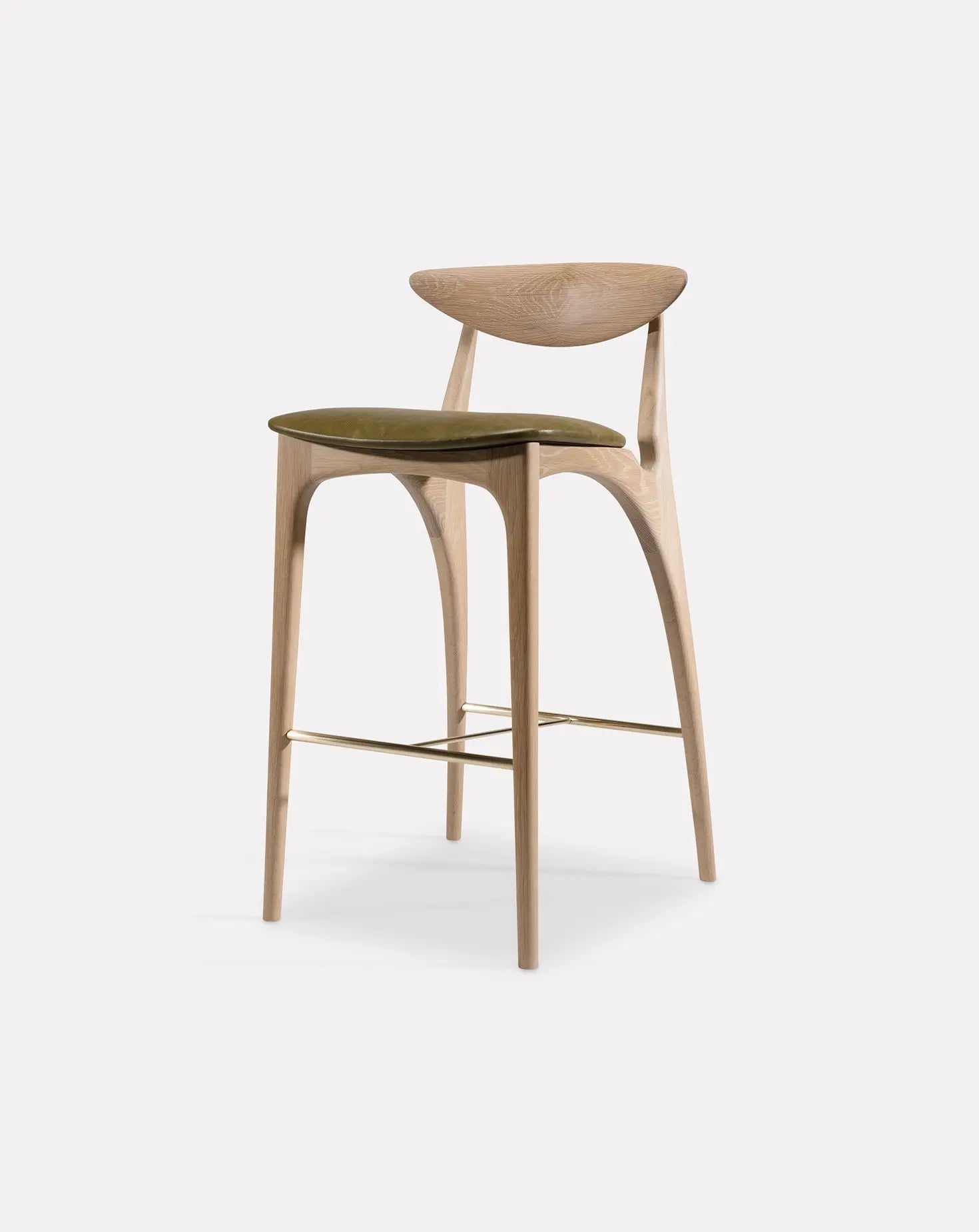 Shanowen White Oak Green High Stool Modet