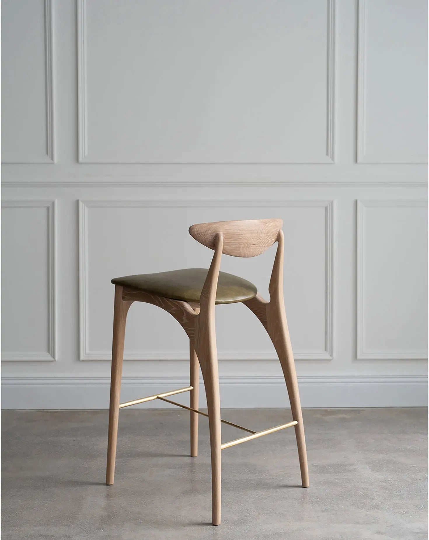 Shanowen White Oak Green High Stool Modet