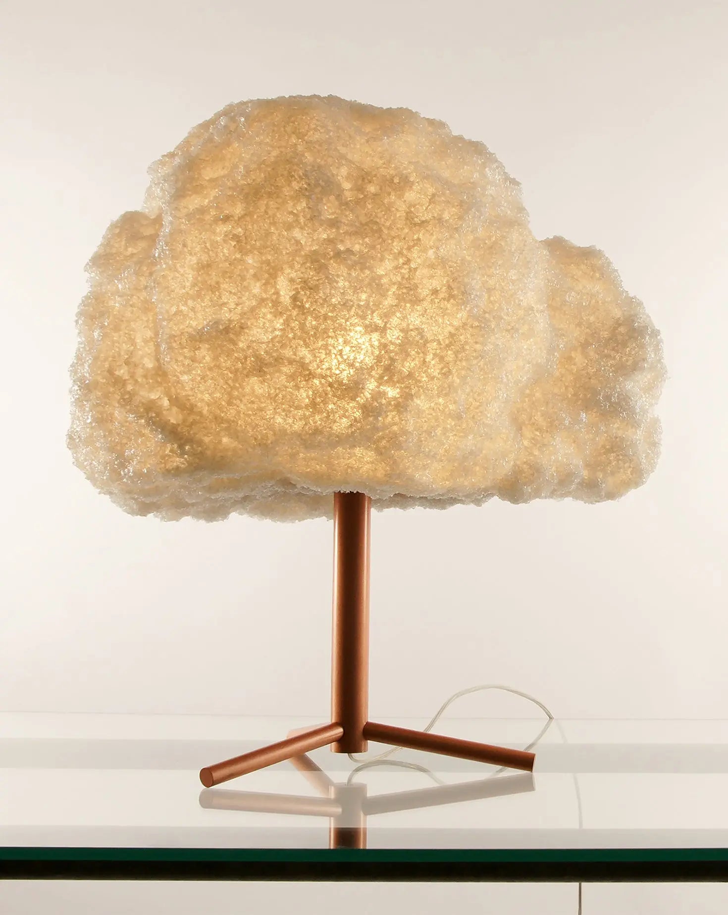 Storm Copper Stand White Table Lamp Johannes Hemann