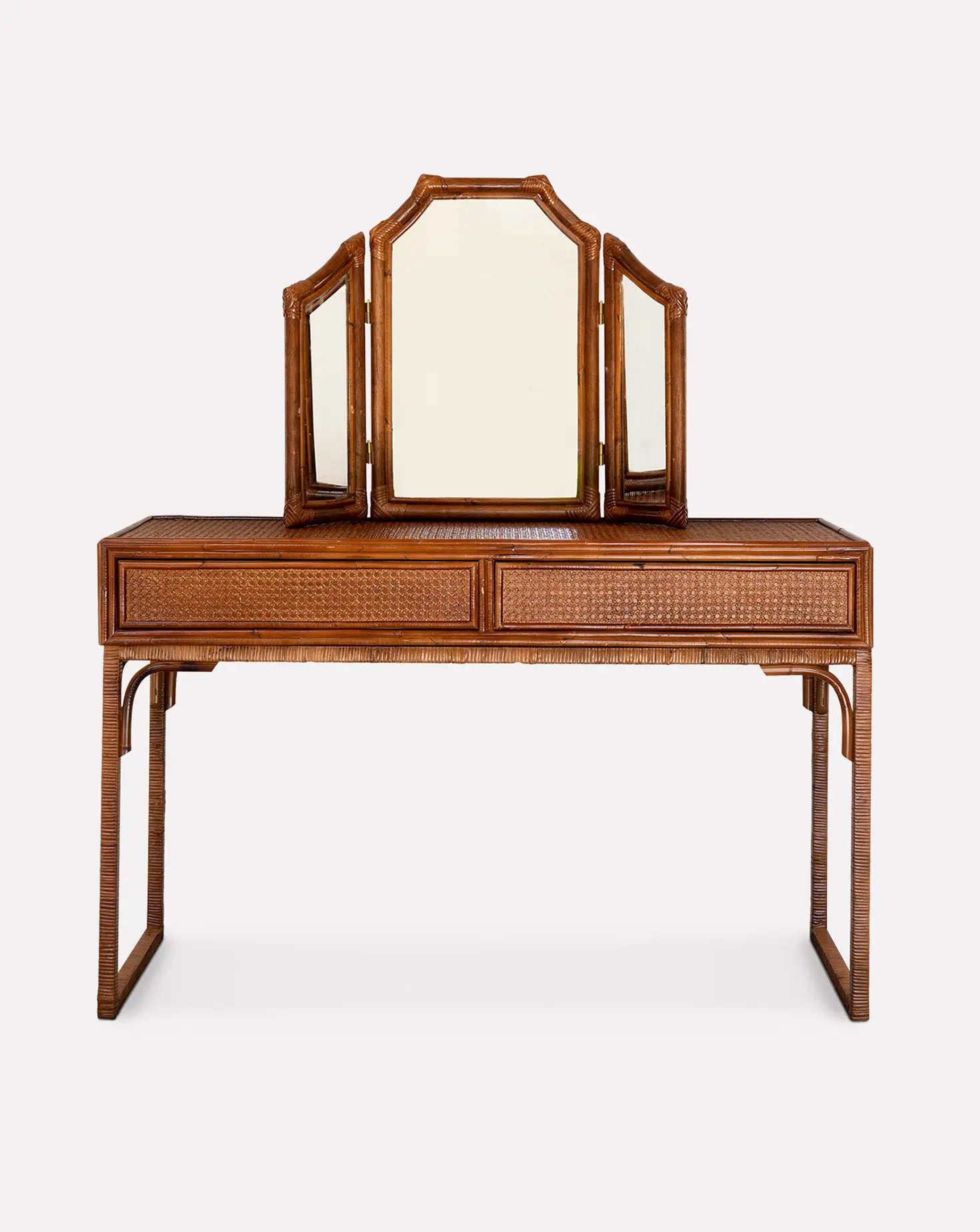 The Giovanna Rattan Dressing Table with Mirror Justin Van Breda