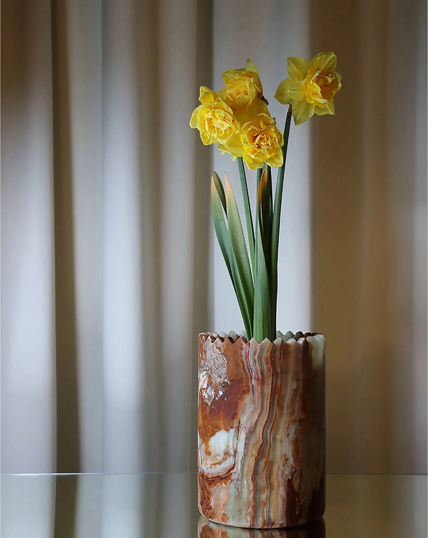 David/Nicolas Triangoli Green Onyx Vase Editions Milano